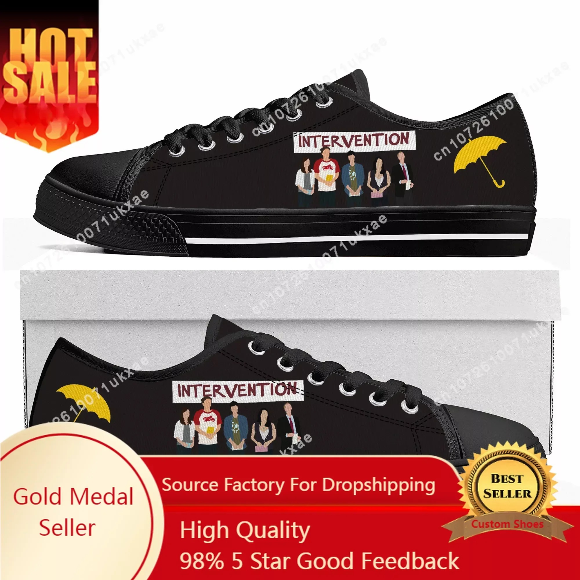 Intervention How I Met Your Mother Low Top Sneakers Mens Womens Teenager Canvas Sneaker couple Casual Shoes Customize DIY Shoe