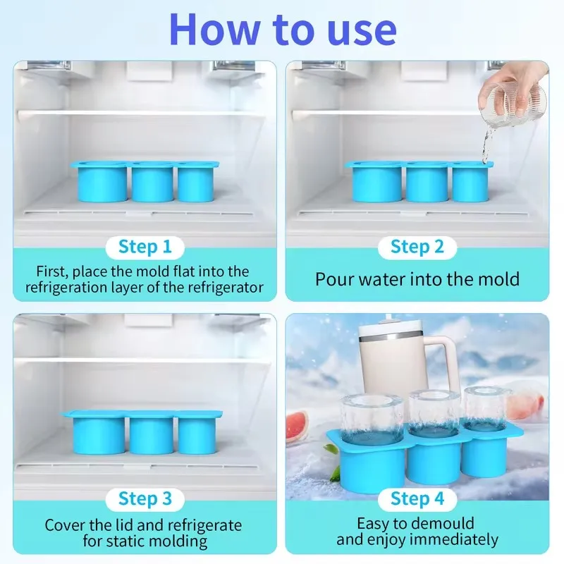 Silicone Ice Cube Mold Ice Grid Mold Silicone Ice Cube Mold Water Cup Non Stick Summer Ices Molds Silicone Molds For Cup Accessories