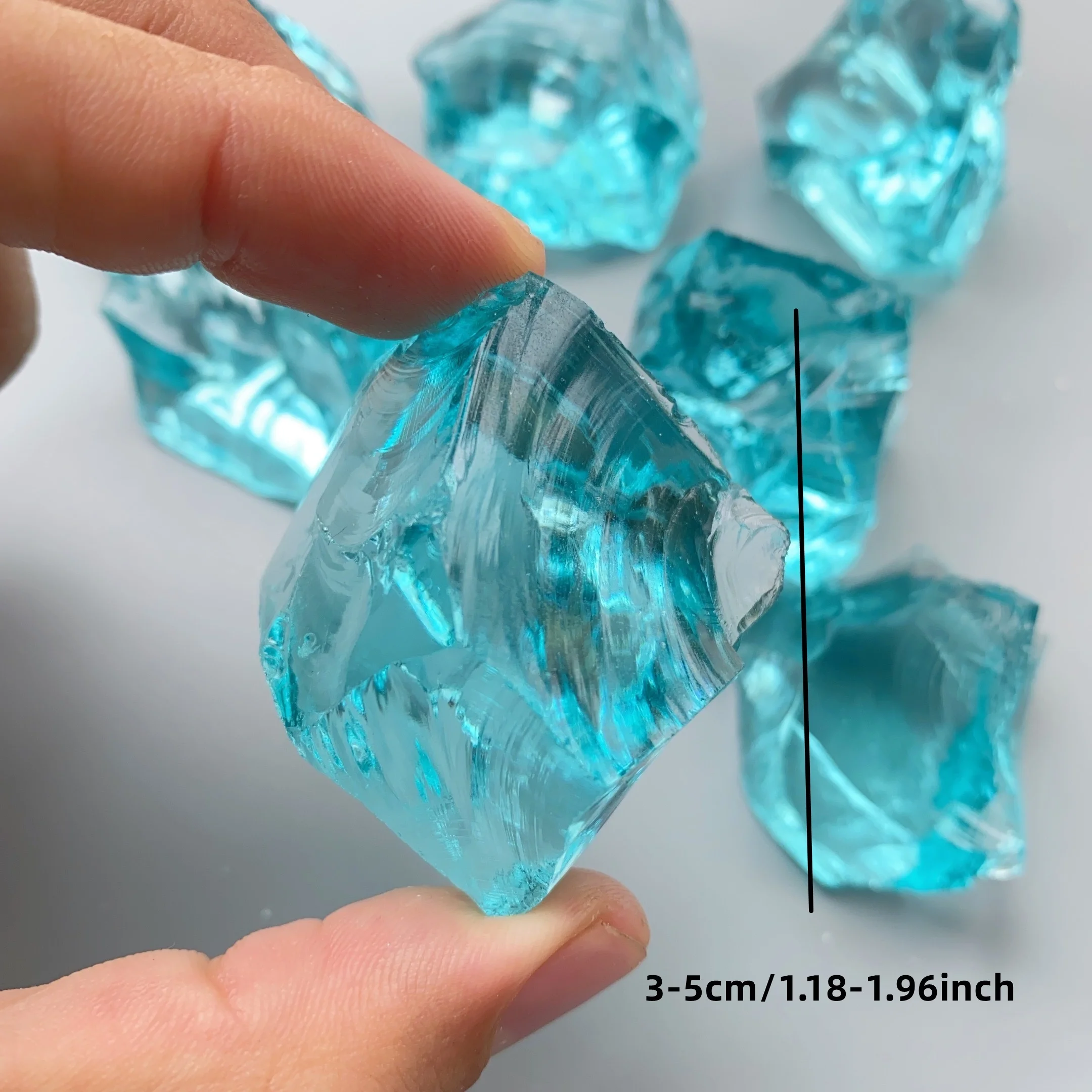 Ice Blue Smelted Quartz Crystal - Sapphire Blue Glass