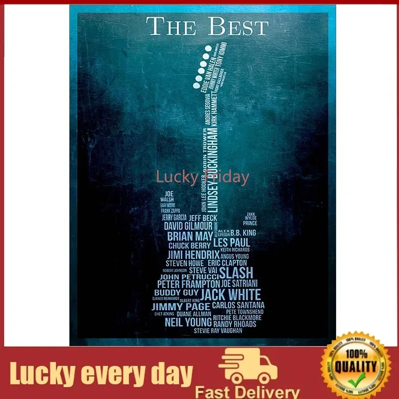 Deurning Enterprises The Best Guitarists Tin Sign - Nostalgic Vintage Metal Wall Decor Vintage Decor Moto Garage