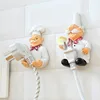 Creative Self Adhesive Resin Cartoon Chef Plug Holder Power Cord Socket Hanger Organizer Wall Hanging HookKitchen Hooks Gadgets 1