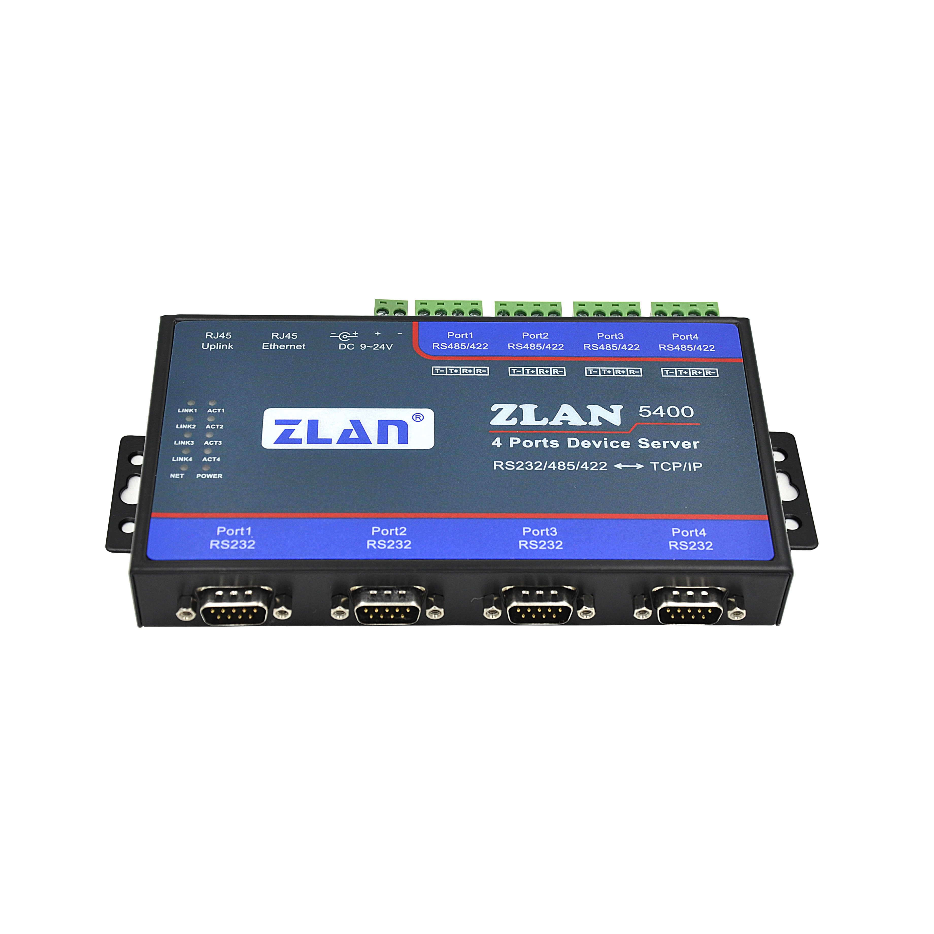 

ZLAN5440 4 порта RS232 485 422 к Ethernet TCP IP RJ45 Modbus RTU к TCP шлюзу преобразователь сервера последовательного устройства