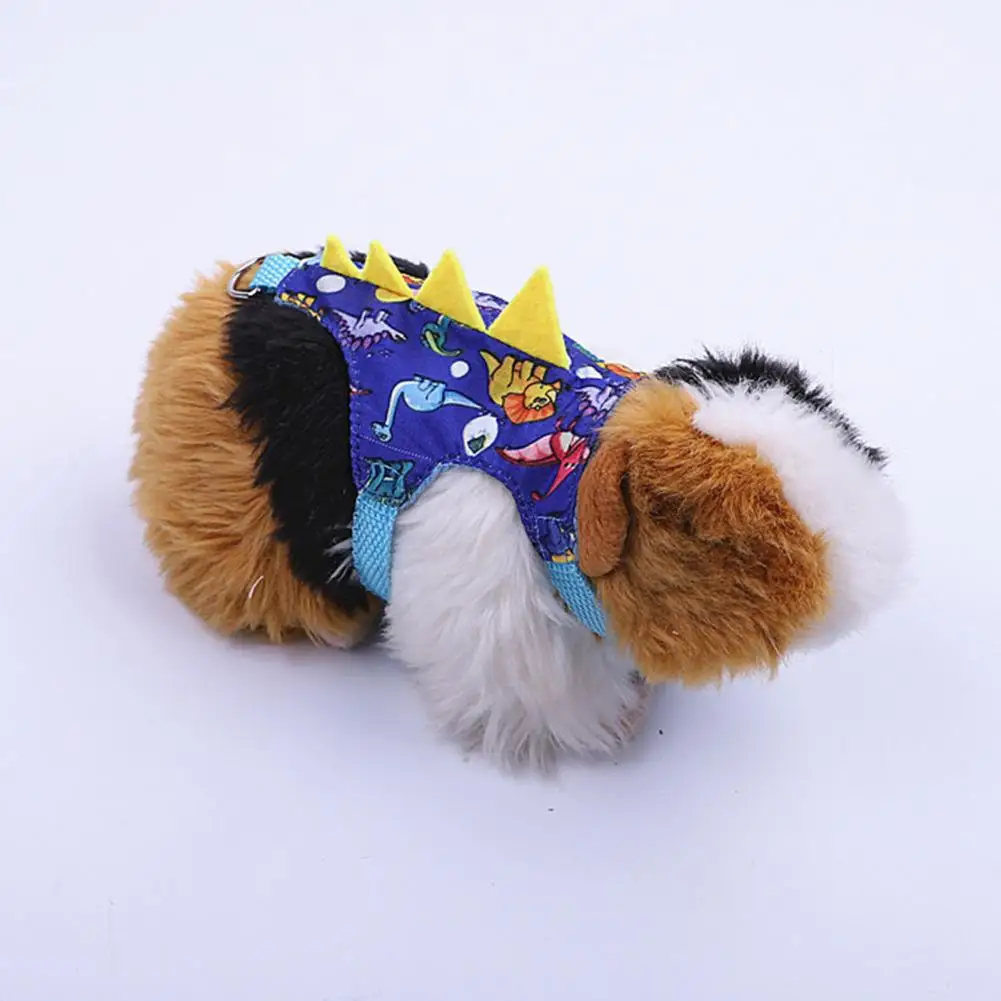 Cute Guinea Pig Leash Fashion Outfit Rabbit Harness Printed Costume Traction Tool Guinea Pig Hamster Rat Rabbit Vest Clothes