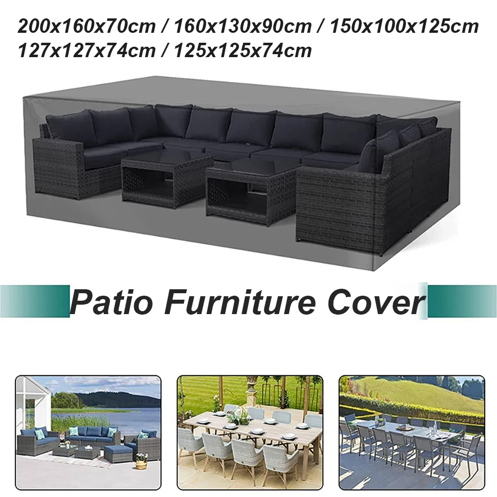 

210D Oxford Cloth Furniture Cover For Rectangular Table Chair Sofa Waterproof Dustproof Garden Patio Furniture Protective Cover