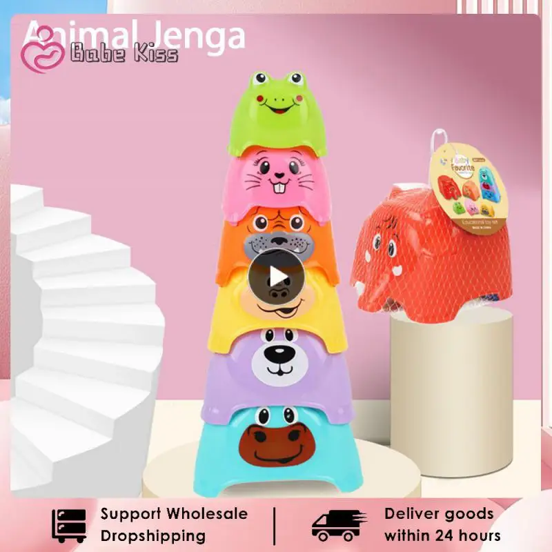 

Children's Bath Water Toy Cartoon Elephant Stack Of Cups Early Education Enlightenment Toy Rainbow Stack Of Cups Baby Gift