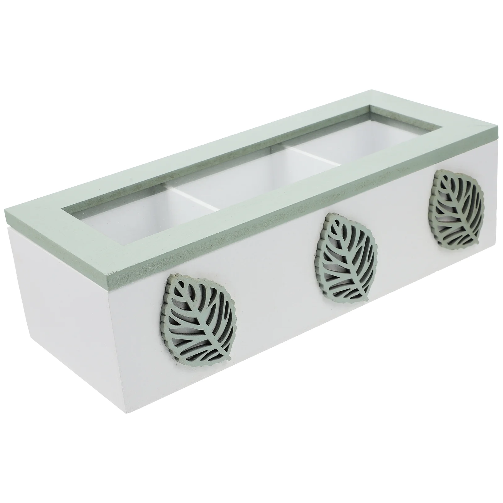 Tea Bag Organizer Wooden Tea Box Storage Organizer 3 Compartments Portable Storage Box Lid Snacks Candy Container tea tin box tea canister