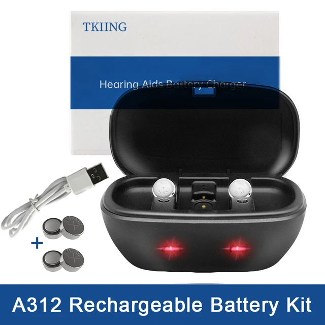 repetitie stof in de ogen gooien Artefact TKING A312 Rechargeable Battery For Hearing Aids Batteries 312 Charger Kit  For Hearing Aid Sound Amplifier Headphones| | - AliExpress