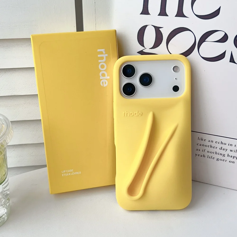 rhode イエロー iPhone15Proケース lemontini summer lip case | rhode skin