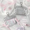 Ins Korean Style Lace-up Leather Card Holder Bus Card Bank ID Card Protective Display Sleeves Girl Bag Pendant Gift 1