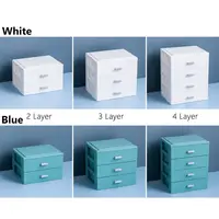 Multi-Layer Drawer Layered Storage Colorful Plastic Handle Box Dust-proof Drawer Style Cosmetics Storage Home Office 3