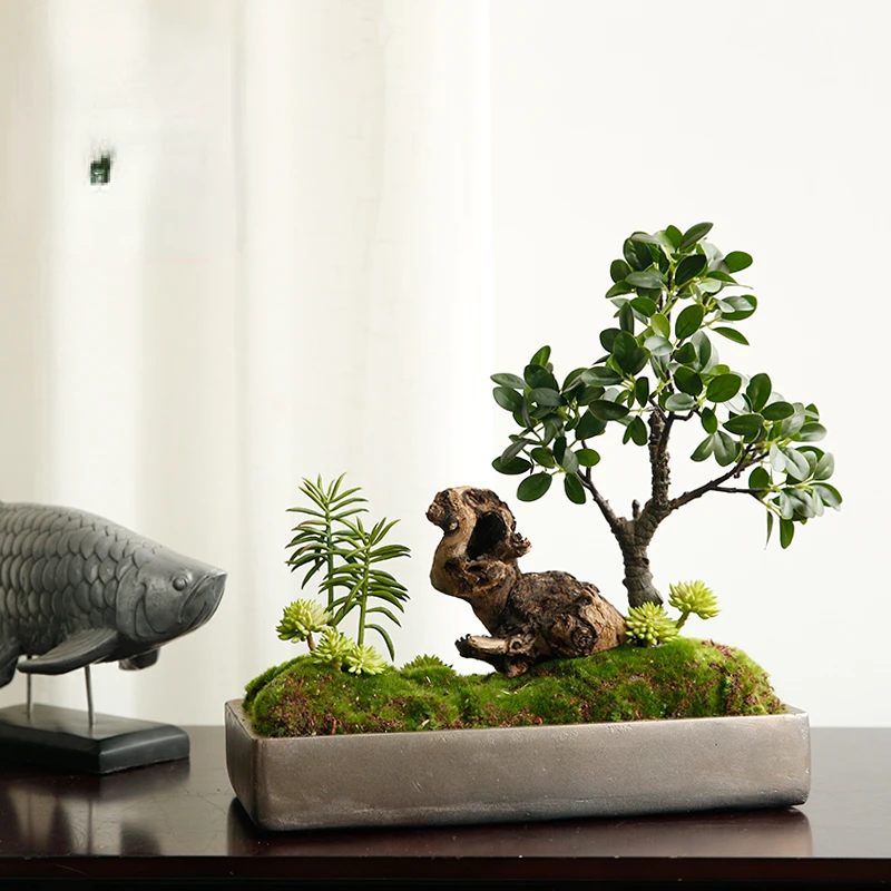 

Simulation Chinese Green Plant Pot Decoration Indoor Simulation Bonsai Decoration Decoration Simulation Plant Ornaments