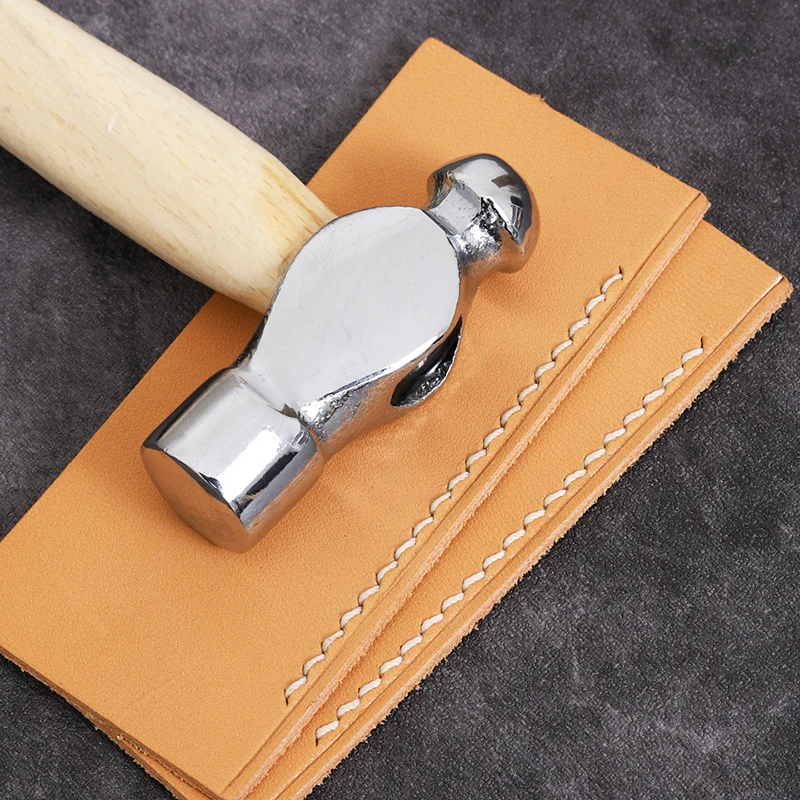 DIY Leather Carving Hammer with Wood Handle, Metal Head Mallet, Hand Tool for Punch, Leather Craft