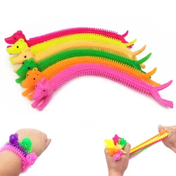 Tpr elástico unicórnio squeeze brinquedo colorido stretchy string pulseira fidget worm macarrão ansiedade alívio autismo ventilação corda brinquedo