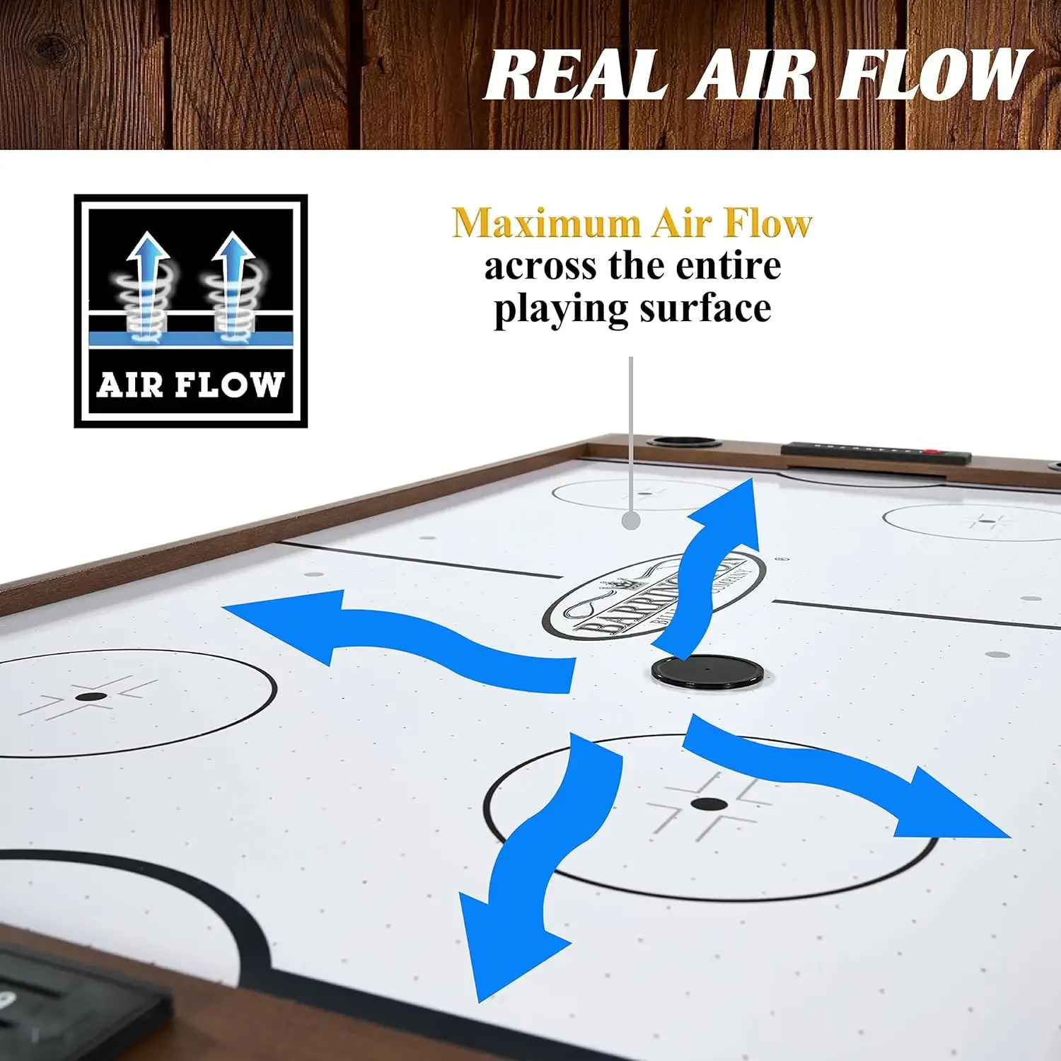 3-in-1 Combination Game Table 54&rdquo;, Foosball, Air-Powered Hockey and Table Tennis Combo Table, Multi Game