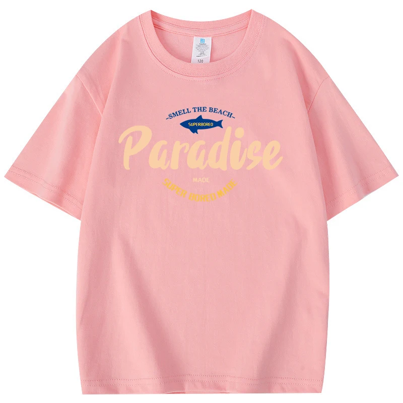 6 Color 100% Cotton T Shirts For Kids Summer Boys Girls Cartoon Printed T Shirts Cute Clothes Daily Casual Versatile Red Top 6