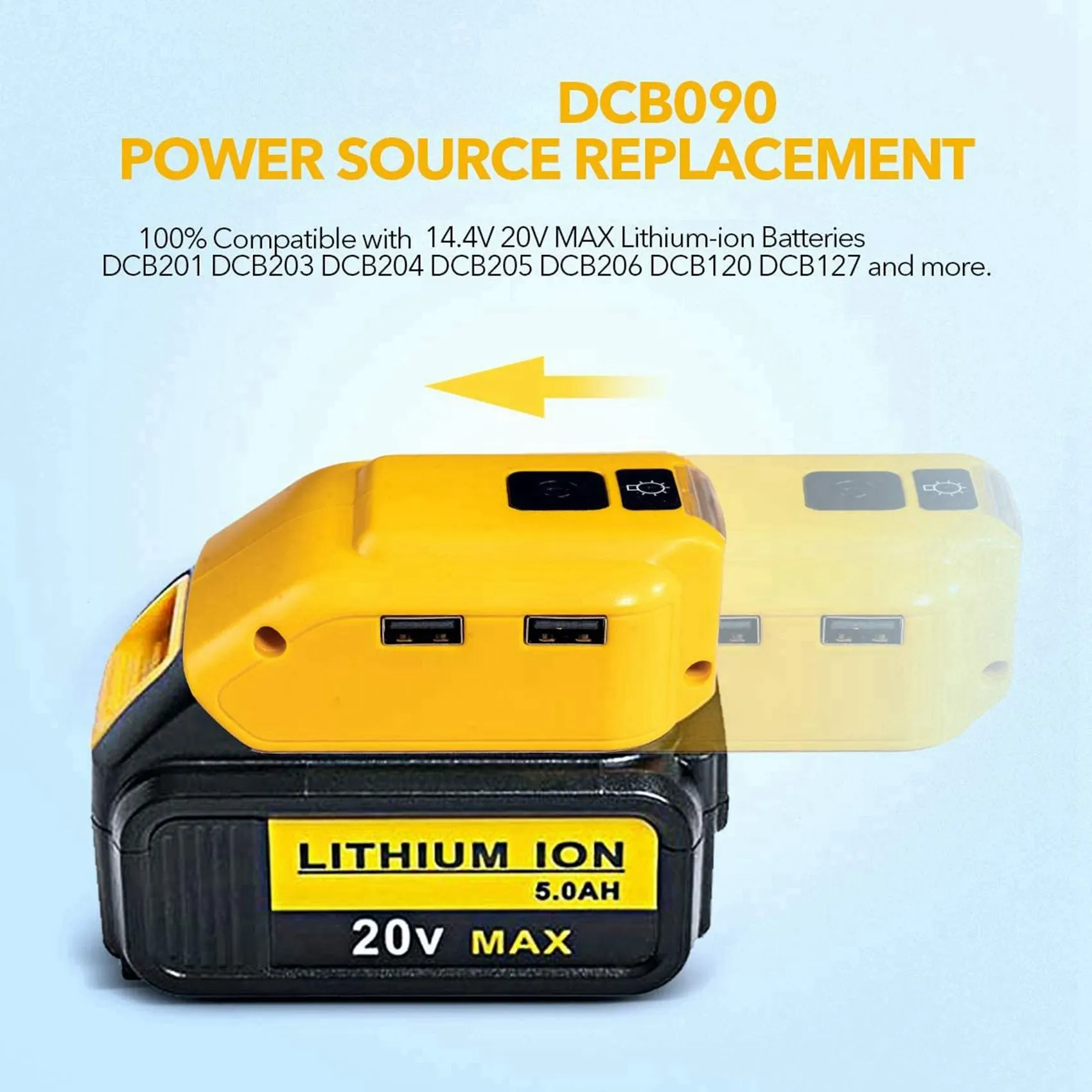 DCB090 ͸   ͸ ,  USB, ִ 20V, 18V Ƭ ̿ ͸