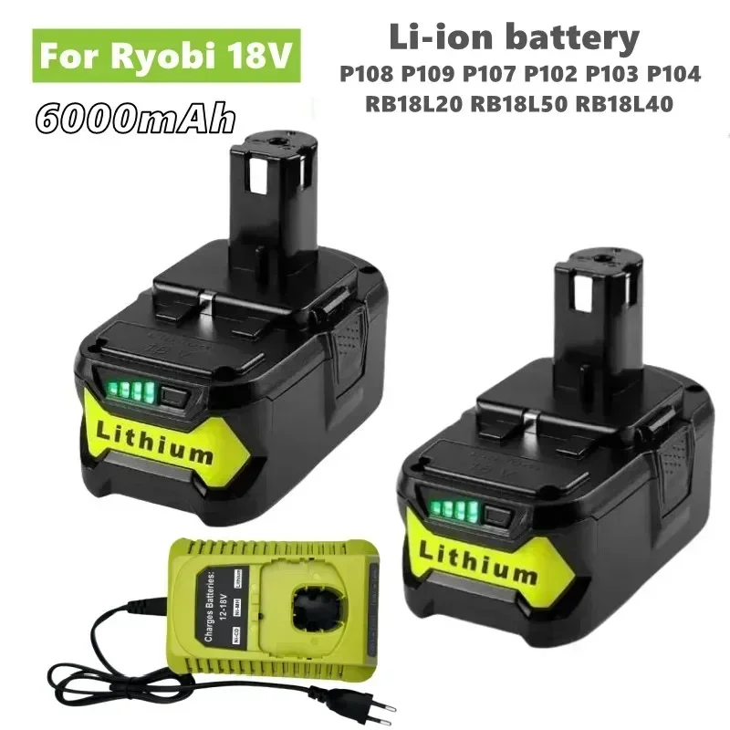 Battery Charger Ryobi P102 Battery Ah For RYOBI P108 P105 RB18L50