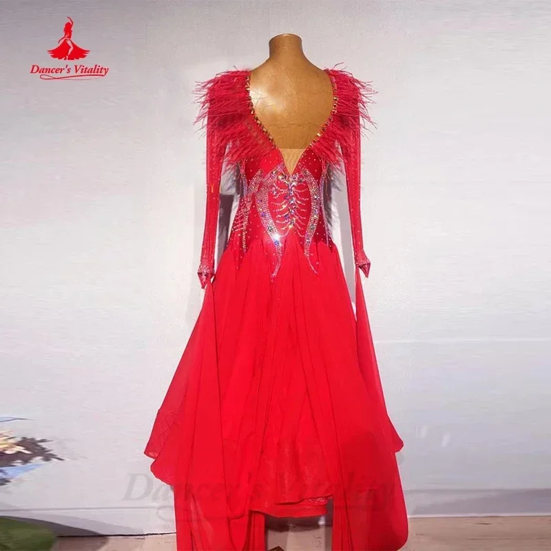 Girl Dance Costume Modern Dance Competition Dress Waltz Performance Large Swing National Standard Social Ballroom