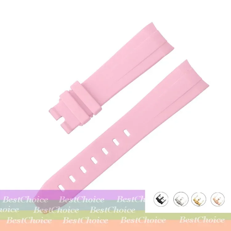 Silicone Diving Sport Watch Band – Waterproof Curved End Rubber Strap