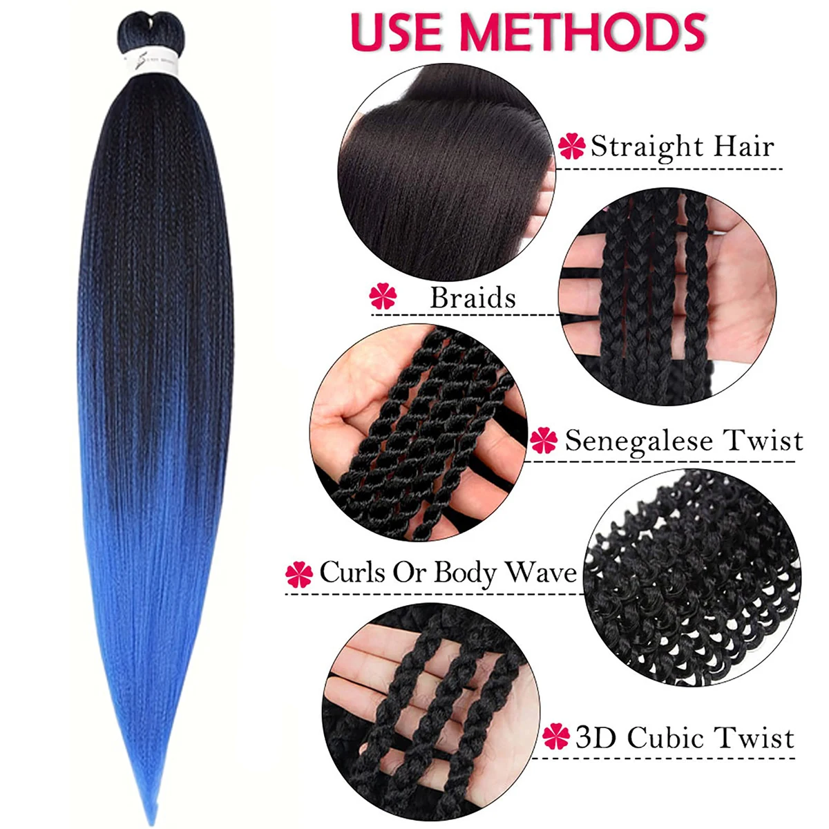 Braiding Hair Synthetic Pre Stretched Braiding hair Extensions  Crochet Braids Hot Water Setting Professional Soft Yaki Texture