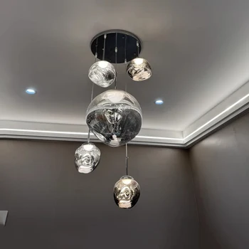 Modern Glass Lava Pendant Lights for Living Room Bedroom Loft LED Pendant Ceiling Lamp lustre Home Decor Hanging Lamp Chandelier 3