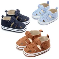 Summer Kids Newborn Sandales Fashion Soft Crib Shoes First Walker Infant Baby Boys Shoes Anti Slip Sandals Shoes For 0-18M 1