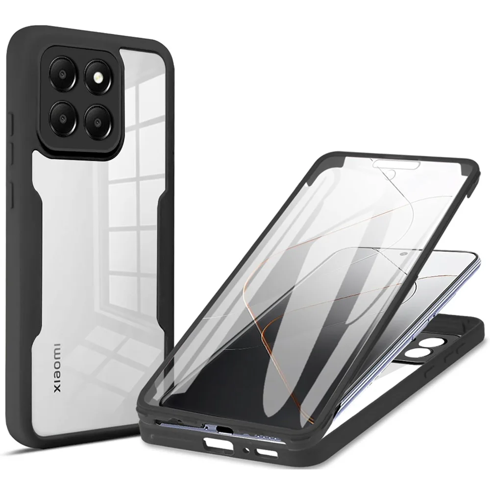 

360 Full Body Protection Case For Xiaomi 14 Pro 14 13 13 Lite 12 12X 12 Pro 11 Lite 11T Pro Silicone Clear Phone Cover