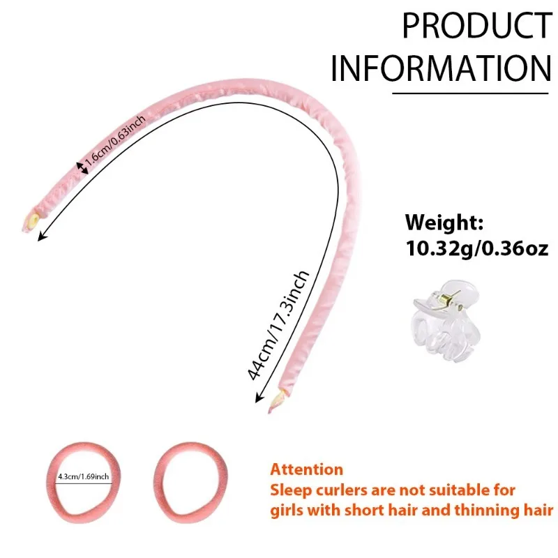 2Pcs/Set Lazy Heatless Hair Curls With Clips Big Wave Curling Rod Headband Hair Rollers Sleeping Flexi Rods Styling Tools