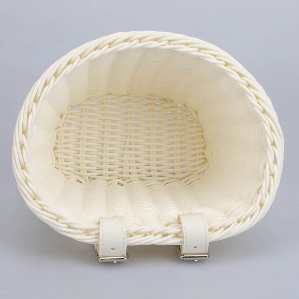 Bicycle Basket Bicycle Basket Rattan Woven Bike Storage Front Handlebar Basket Removable Waterproof Bicycle Pannier Kid Bike Carrier Bag