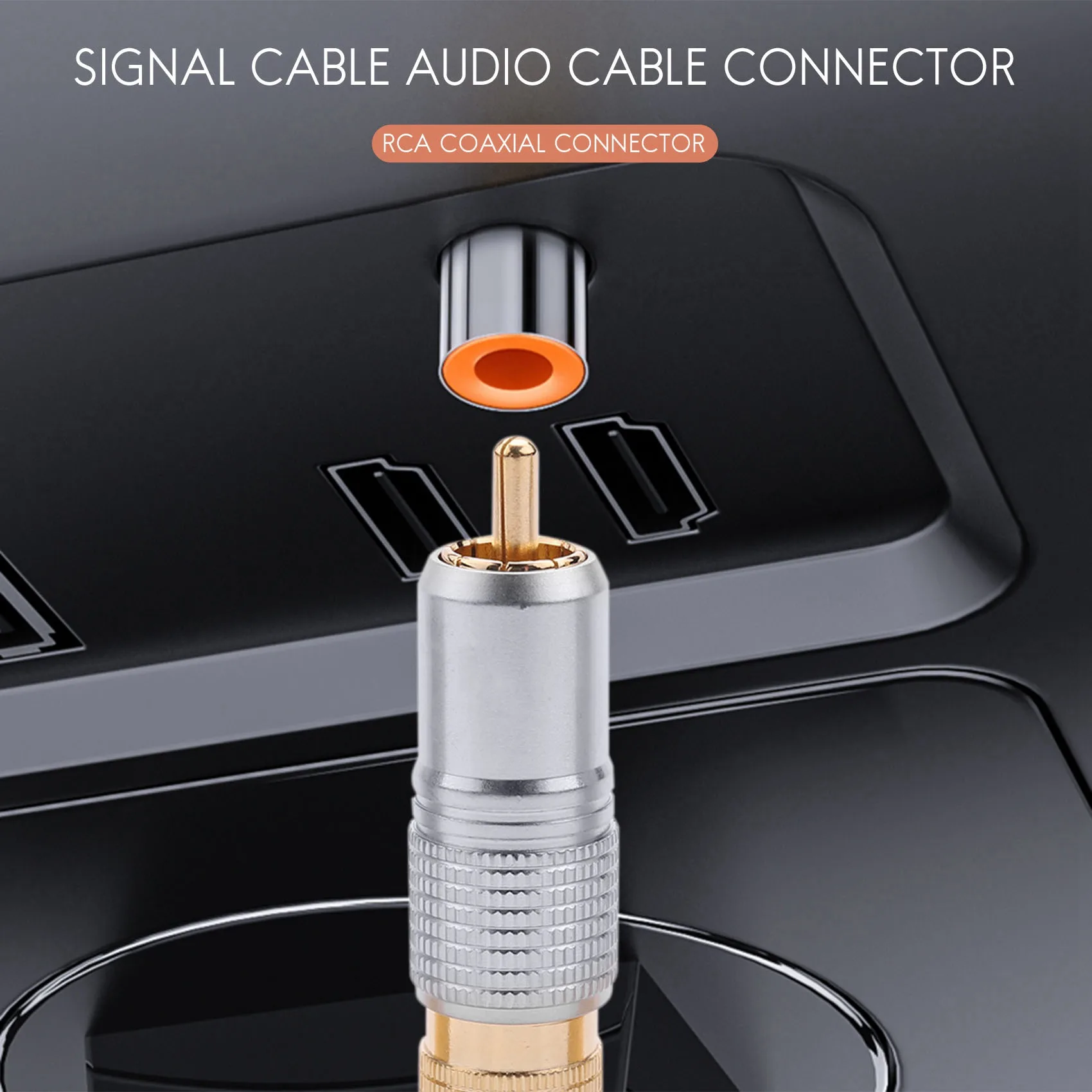 

8 шт., Позолоченные коннекторы для разъёмов RCA, 10 мм
