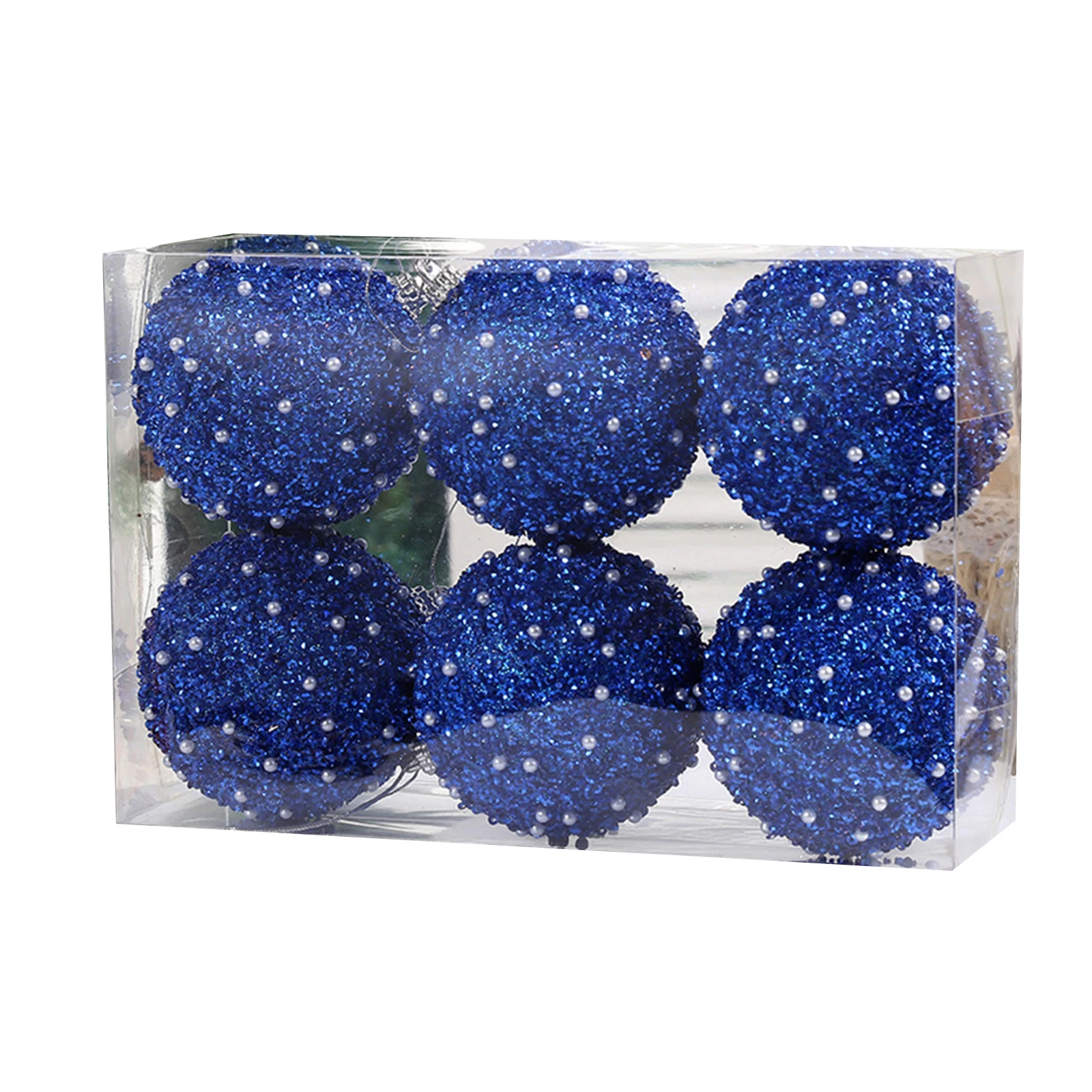 thumbnail image 1 of Juego de 6 adornos navideños con forma de bola para árbol de Navidad con cuerda para colgar, decoración navideña para fiestas navideñas en casa, 1 of 5