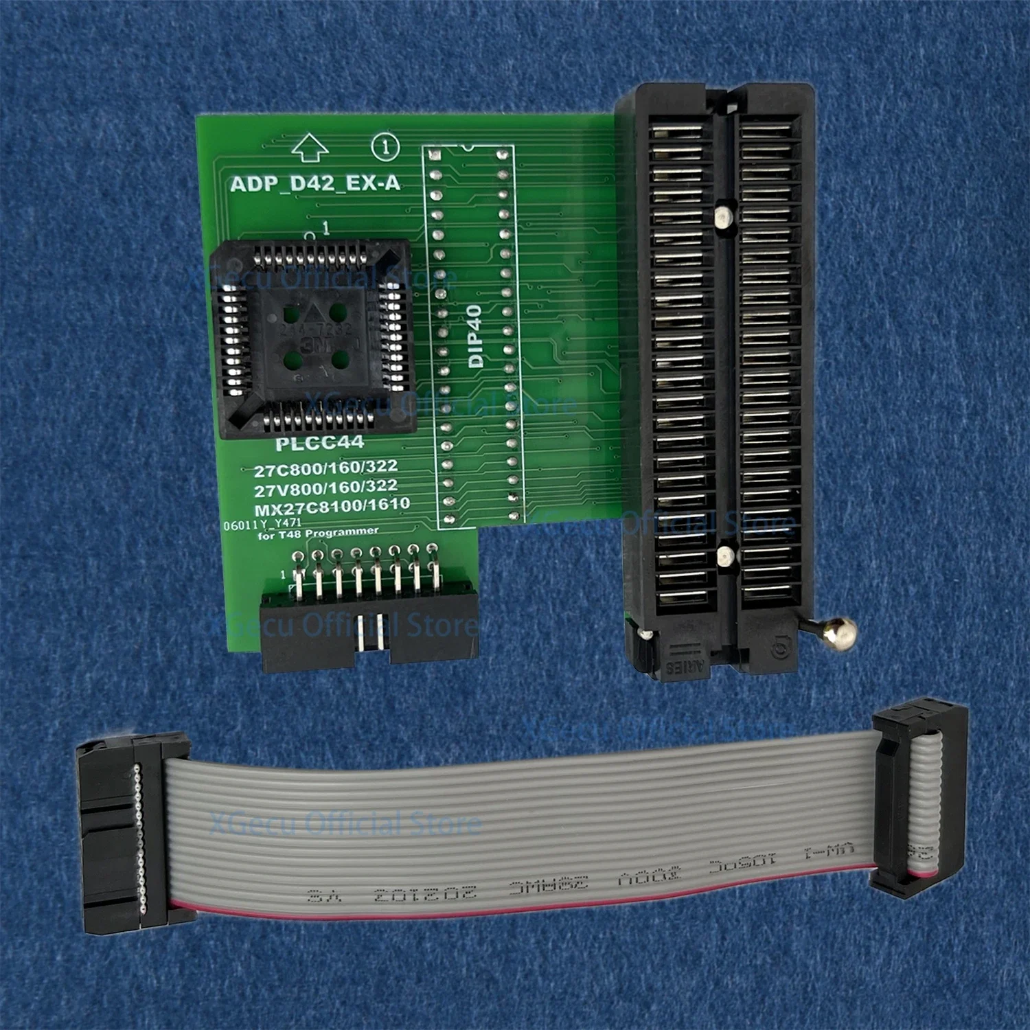 Adaptador de Adp_d42_ex-a do Xgecu com o Soquete Preto do Zif para Plcc44 Dip42 27 Uso do Eeprom de Cxxx 27vxxx Somente no Programador T48 Tl8663g