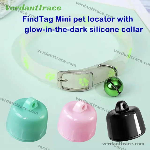 Mini Tracker Smart Find Tag Pet Tracking History Trajectory Airtag Global Positioning Luminous Necklace Silicone Collar Dog Cat 2
