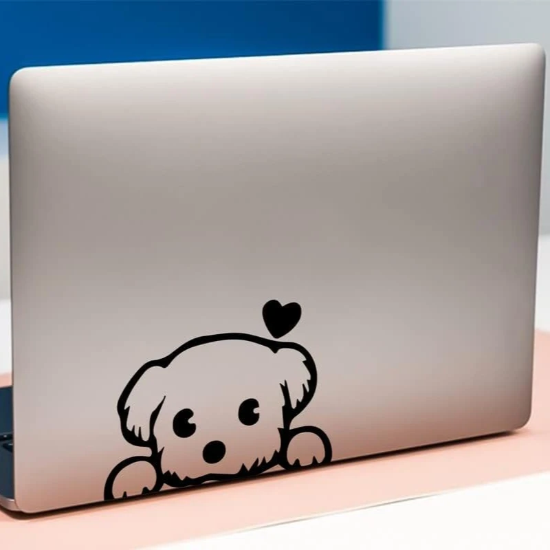 2pcs/Pair Puppy Computer Stickers Cute Dog Stickers Laptop Skins Home Decoration Laptop Accessories