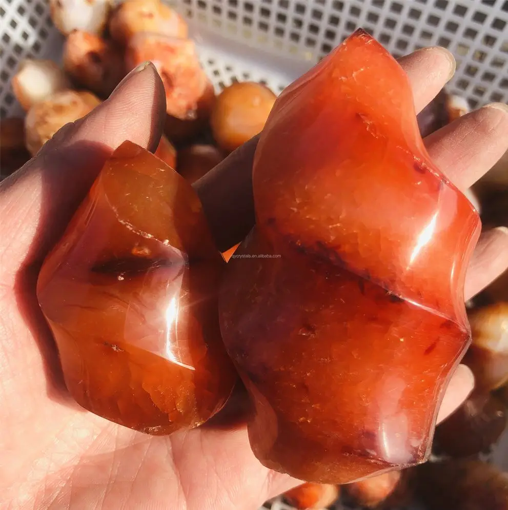 Red Agate Torch Crystal Flame Natural Carnelian Quartz Gemstone Free Form Fire Crystals Healing Reiki Decor Meditation Stone