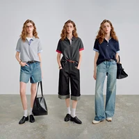 TOYOUTH femmes Piqué Polo t-shirts 2026 été nouveau mis à niveau bloc de couleur Plaid manches volets Vintage décontracté hauts 5