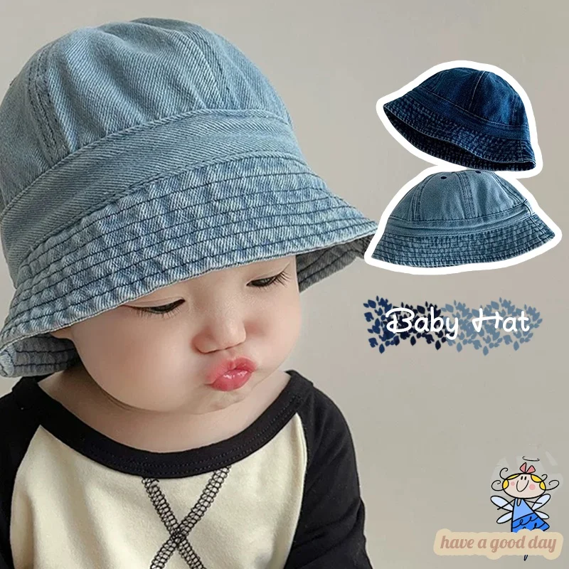 0-3 Years Old INS Style Baby Hat Denim Blue Boys Girls Fashion Kids Flexible Cap