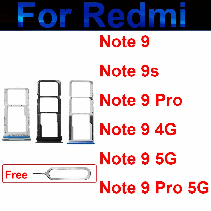 

Sim Card Tray For Xiaomi Redmi Note 9 9S 9 Pro SIM Card SD Card Reader Slot Holder Adapter Replacement Repair Parts 9 4G 9Pro5G