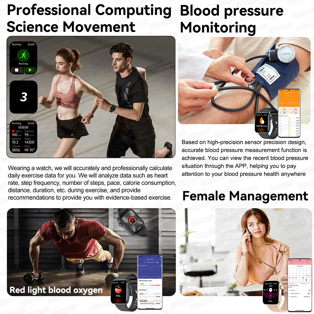 2025 New For Xiaomi AI Diagnosis NFC Smart Watches Men Blood Pressure Heart Rate IP68 Waterproof Health Track Smartwatches Women 4