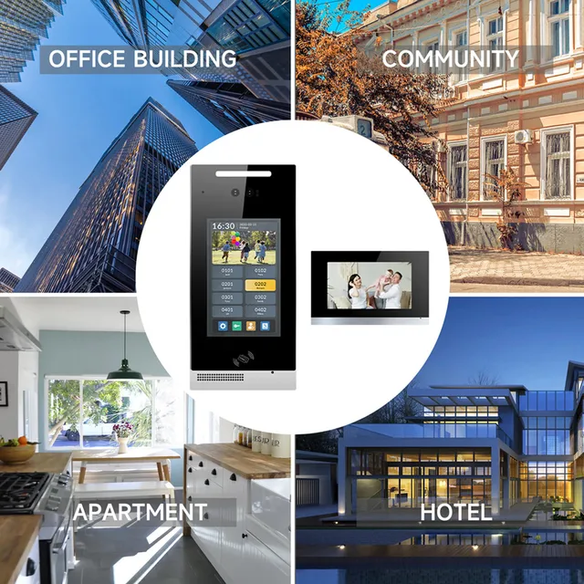 ​Tuya 8 Inch IP Intercom Video Door Phone Multi Apartment Wired Video Intercom System Android 7 Inch Indoor Monitor 4