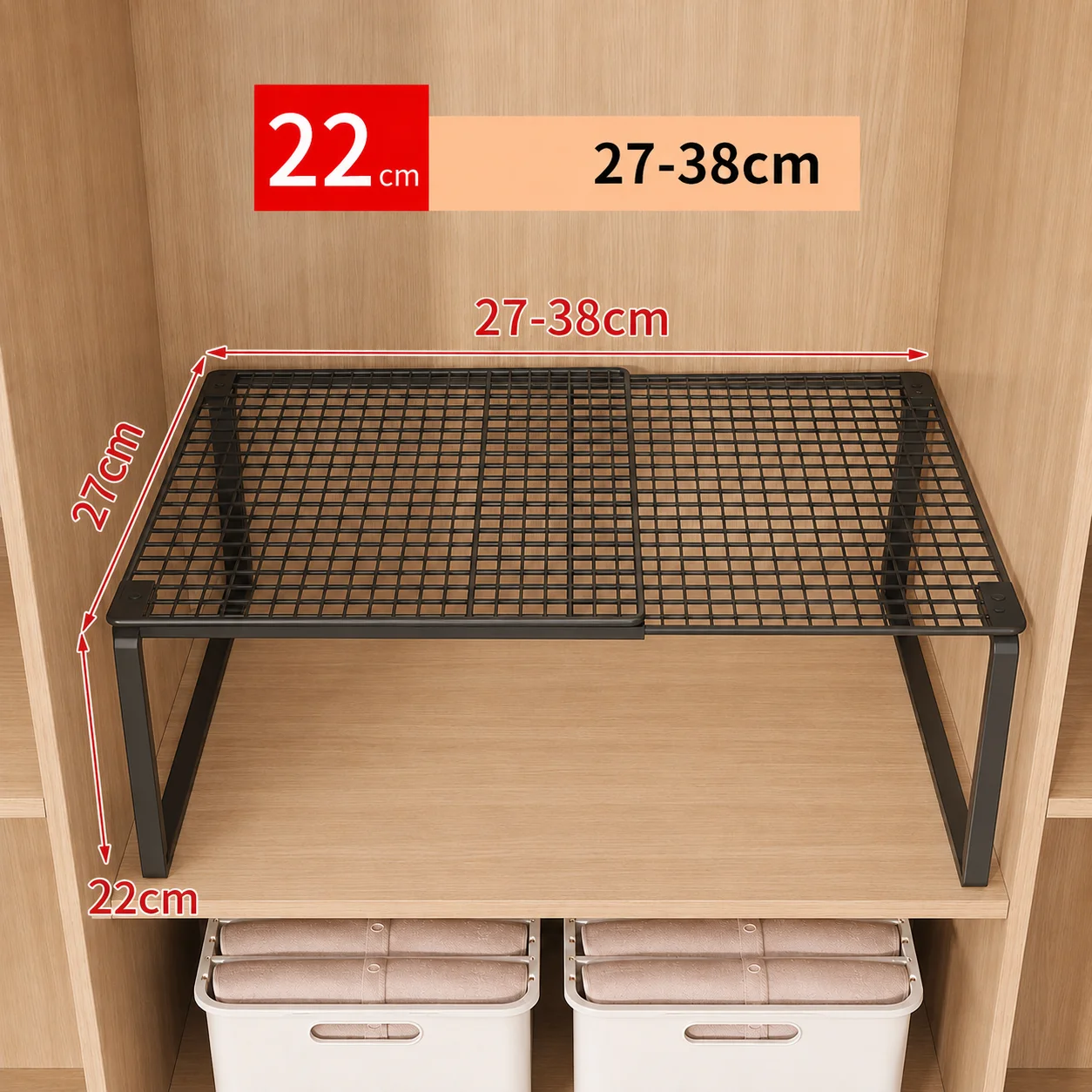 Stackable Telescopic Closet Shelf Retractable Expandable Wardrobe - Image 5