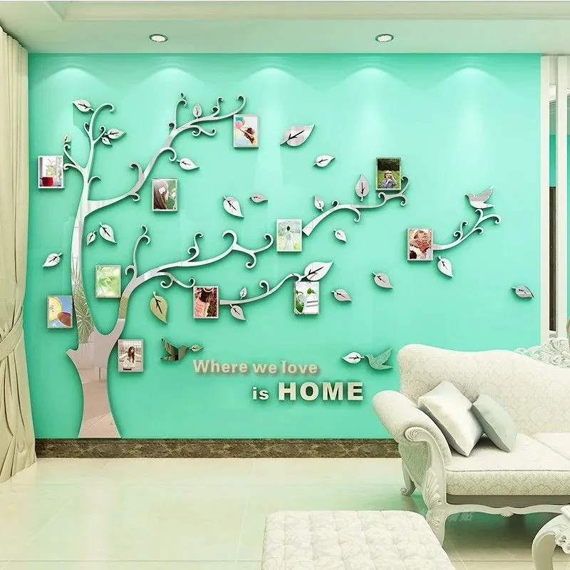 

Living Room Sofa TV background Wall Creative Photo Frame Tree Photo Wall Kindergarten Photo Wall Stickers Acrylic 1 Set