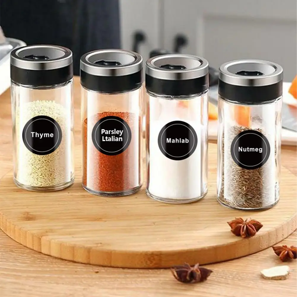 180Pcs Dining Table Salt Sugar Spice Jar Tagging Chalkboard Sticker Round Shape Chalkboard Sticker