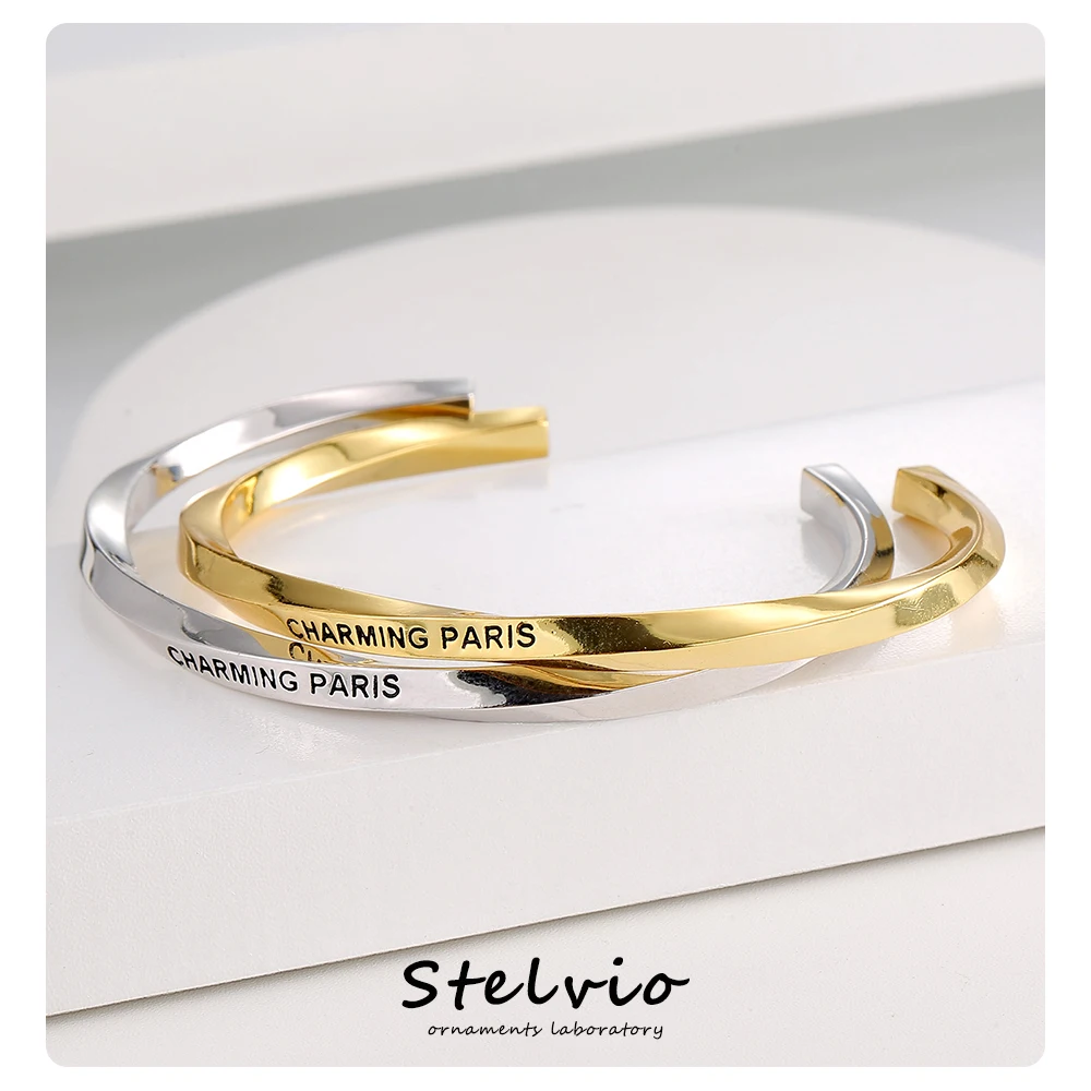 

New In Korean Style Simple Ripple Pattern Cuff Bracelets For Women Fashion Advanced Charms Bangle Accessories