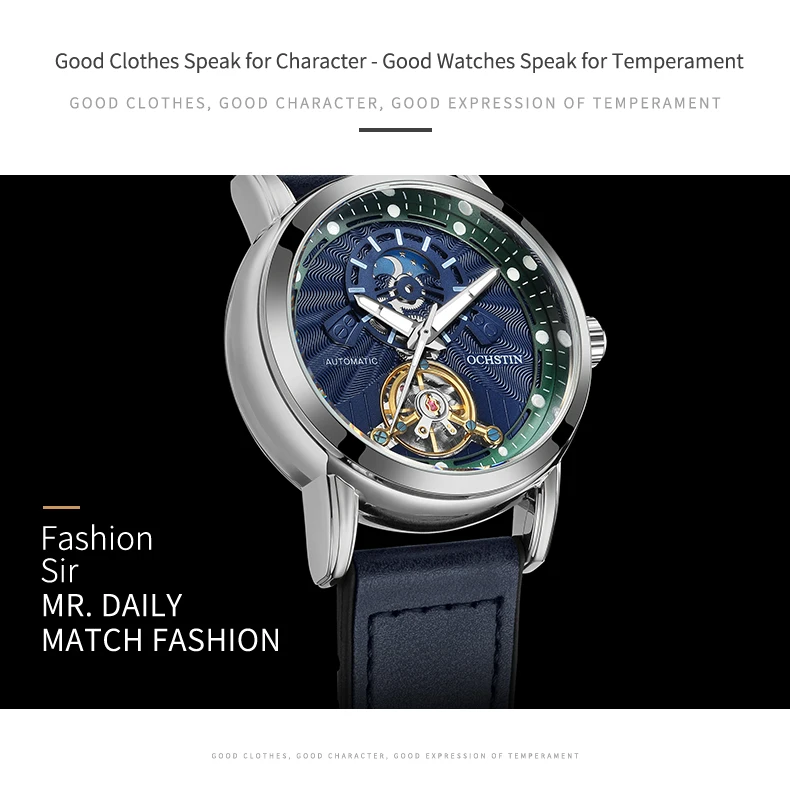Men's Automatic Mechanical Watch With Tourbillon And Open Heart_voghion.com