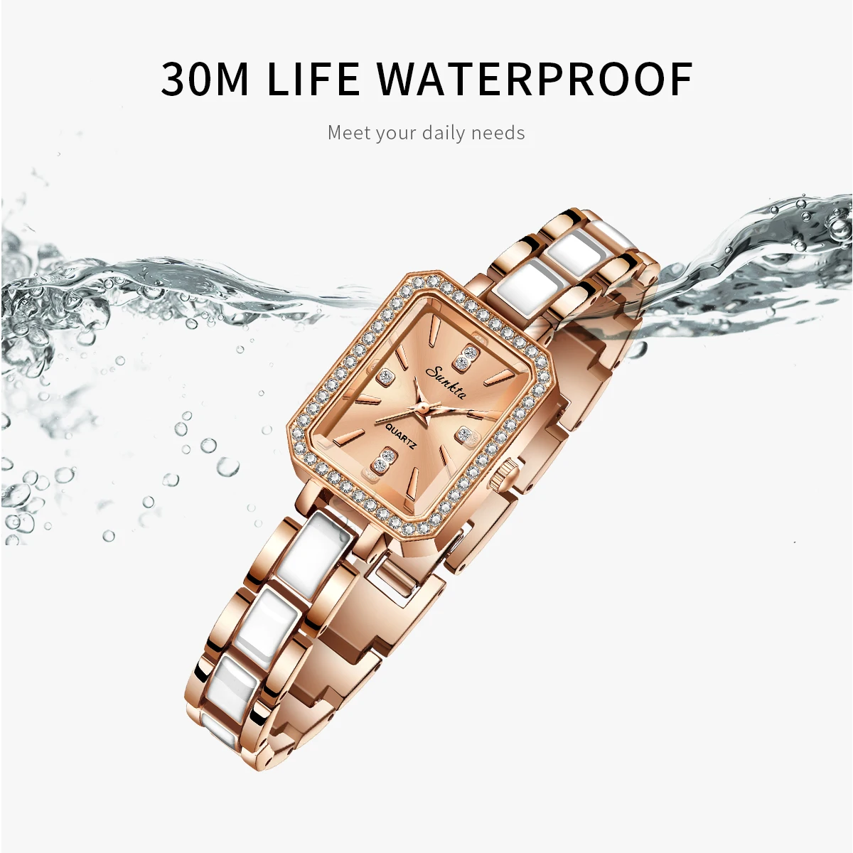 LIGE New Hot Brand Stainless Steel Strap Watch Women Luxury Gift Quartz Wristwatch Student Fashion Simple Square Quartz Watches 5