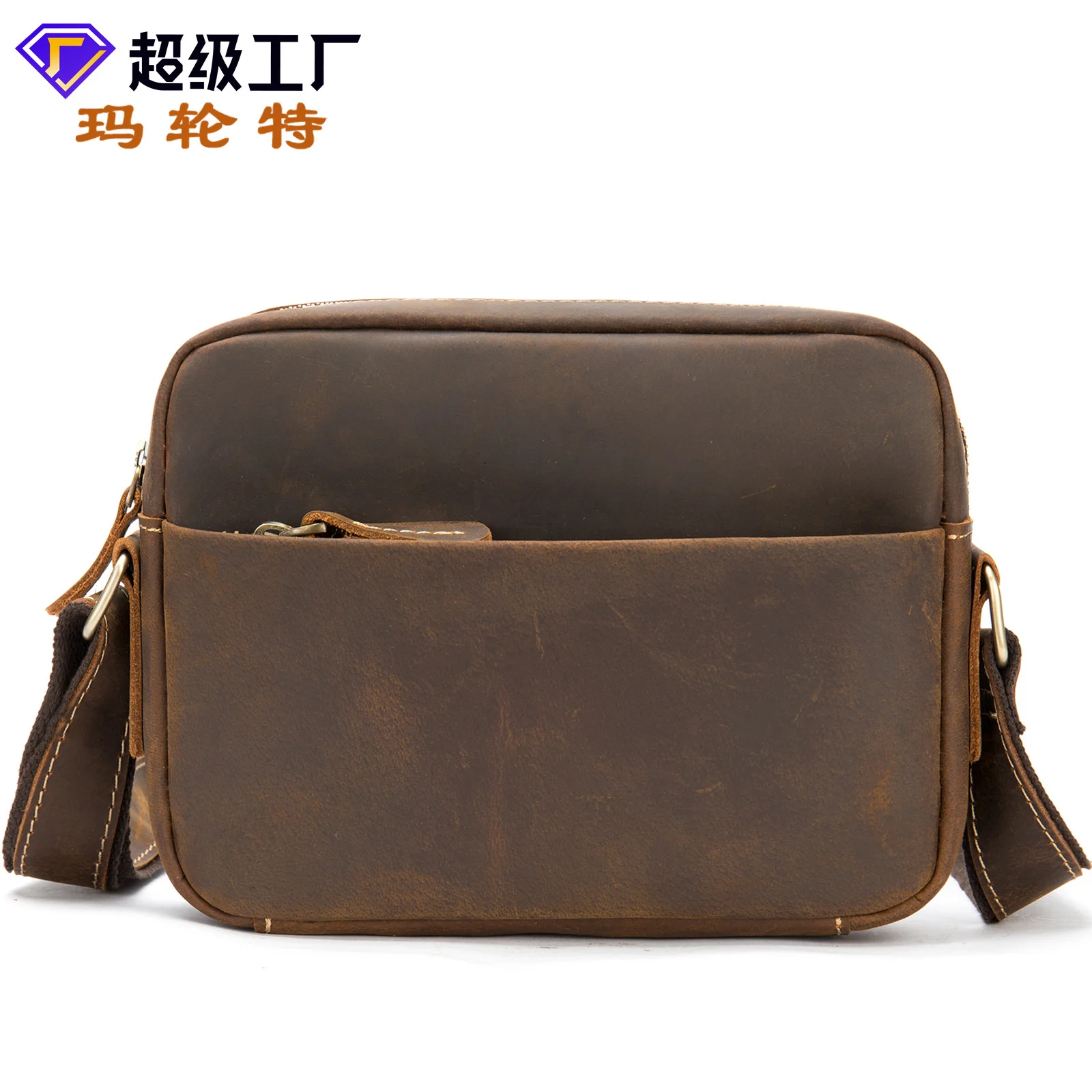 

Мужская сумка через плечо Malun Te, из кожи Крейзи Хорс