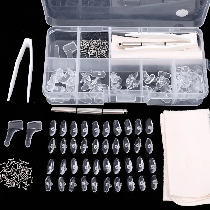 Glasses Nose Pad Parts Set Silicone Transparent Eyeglasses Kit