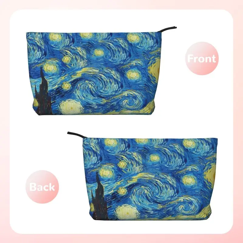Van Gogh The Starry Night Art Toiletry Bag Women Reusable Portable Makeup Cosmetic Organizer Ladies Beauty Storage Dopp Kit Case 2