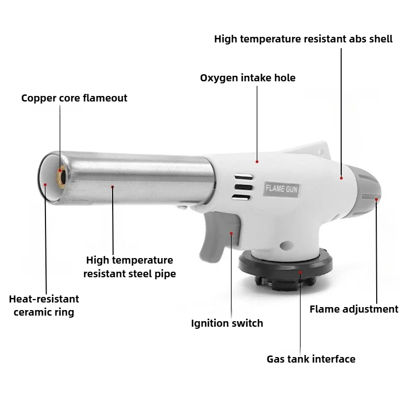 Airbrush Cooking AutoIgnition Butane Gas Welding-Burner Welding Gas Burner Flame Torch Flame Gun Blow for BBQ Camping